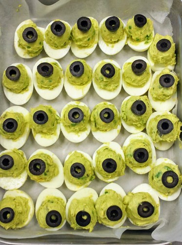 Eyes of Newt (Festive Deviled Eggs)